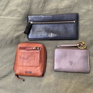 Multiple leather wallets